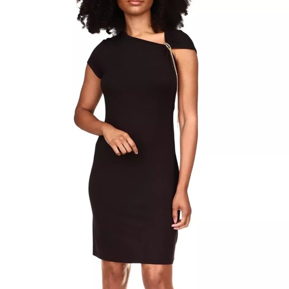 MICHAEL MICHAEL KORS Asymmetrical Shoulder Dress Black - Picture 6 of 6